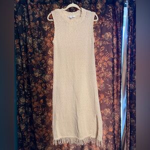 Callahan Beige Sleeveless Midi Dress